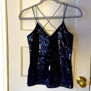 🖤 strappy sequin tank from Express